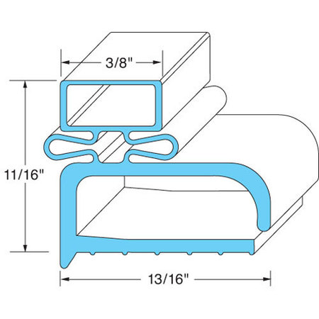 RANDELL Door Gasket7 5/8" X 24 3/8" For  - Part# Rd1047 RD1047